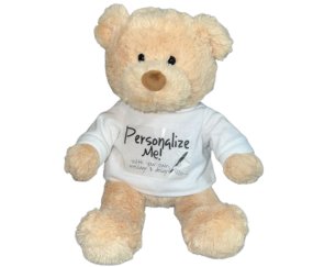 Peluche osito polera blanca personalizable