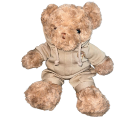 Peluche Osito Cafe Poleron y Pantalon